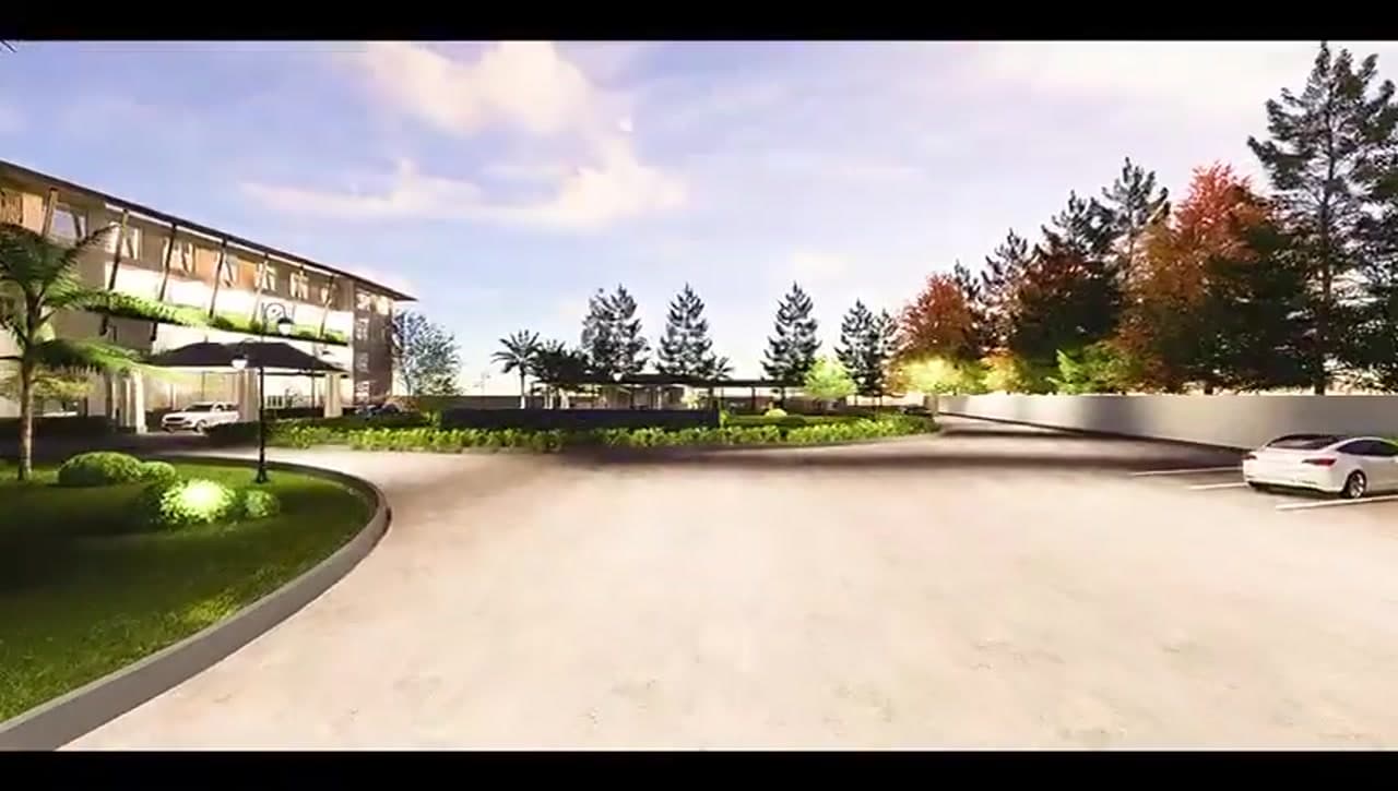 Modern 3-storey room block with private balconies